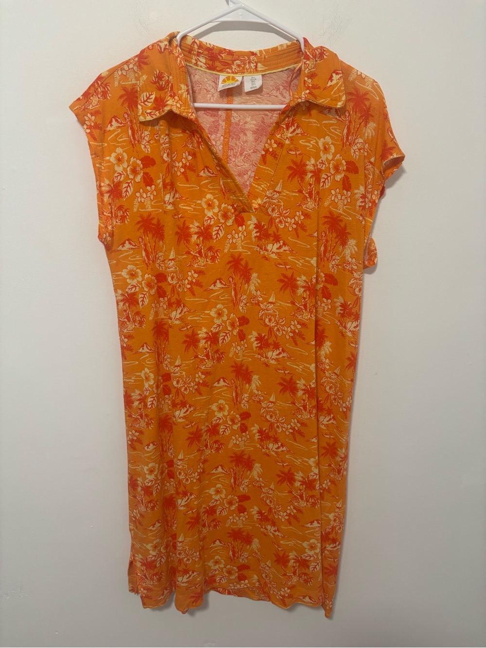 C&C California orange beachy linen blend shift dress
